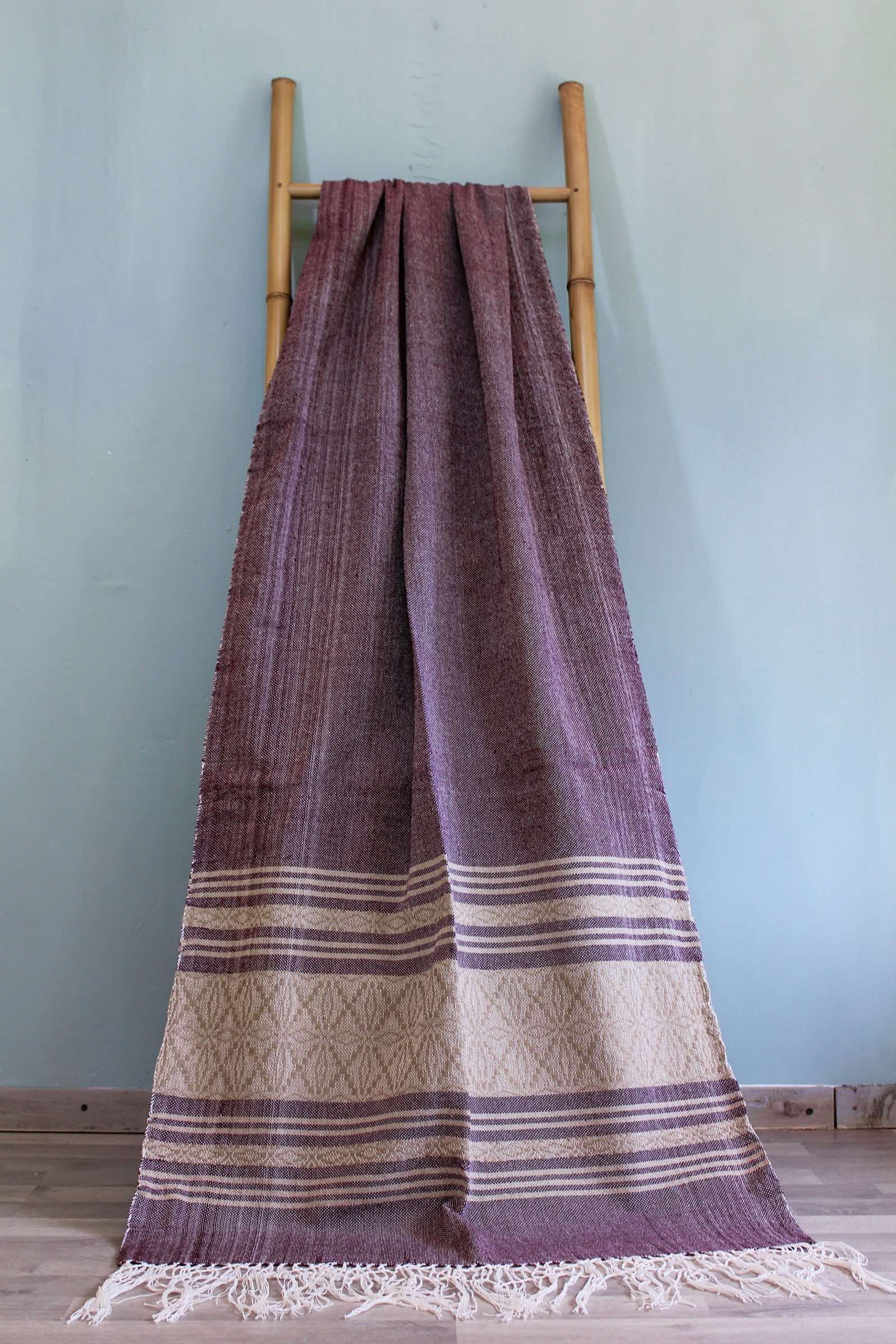 GUINDA BROWN FLOWER REBOZO